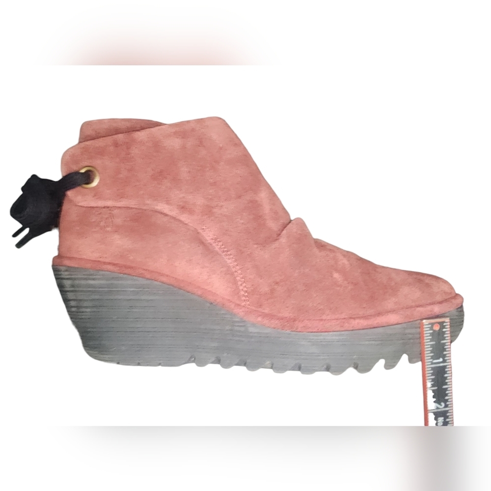 FLY London YEBI Wedge Heel Ankle Boots - Wine Oil Suede, Womens 40 EU (9-9.5 US) - Picture 12 of 12